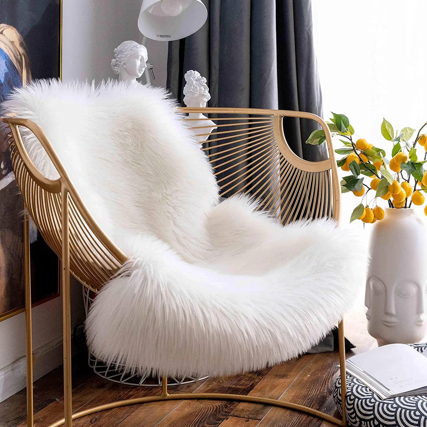 Fur Faux Sheepskin Soft Carpet Washable Seat Mats For Floor Fluffy Rugs Hairy Warm For Living Room Bedroom Chairs Sofas Cover