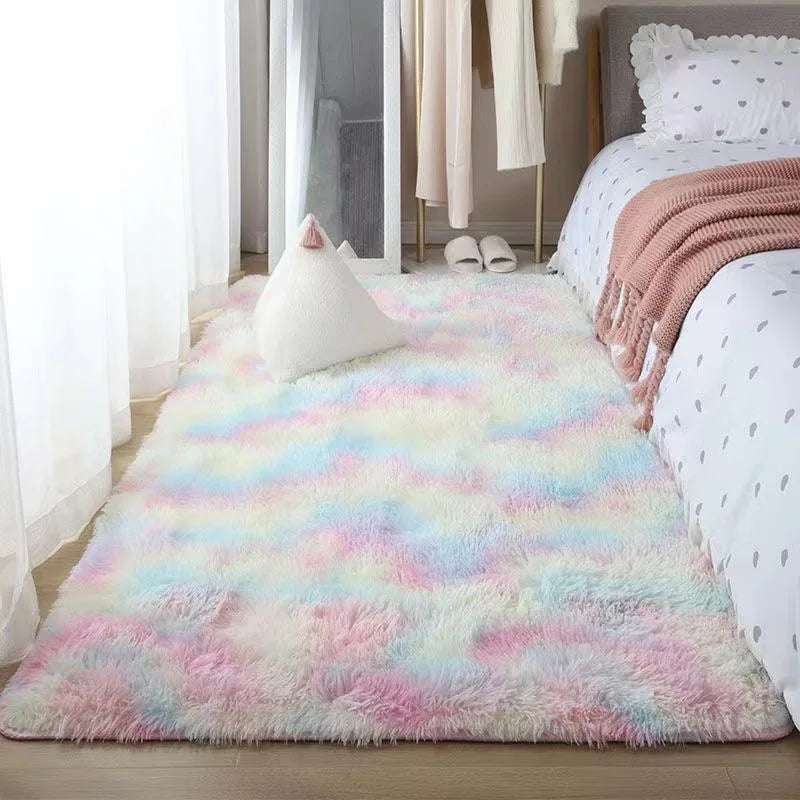 Soft Bedroom Carpet Plush Area Rugs Non-slip Fuzzy Shag Plush Soft Shaggy Bedside Rug Living Room Carpet For Girls Kids Baby