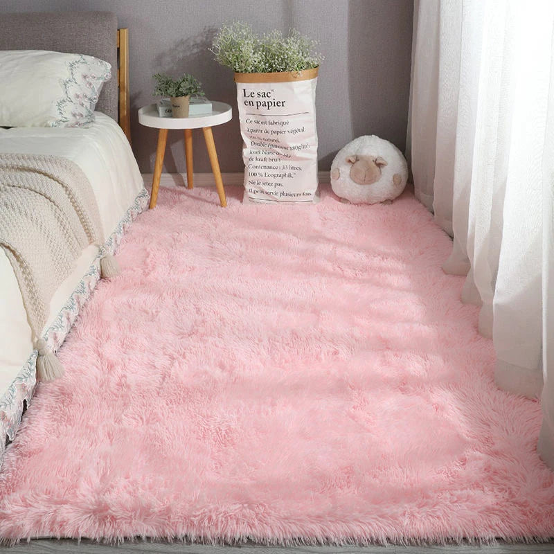 Soft Bedroom Carpet Plush Area Rugs Non-slip Fuzzy Shag Plush Soft Shaggy Bedside Rug Living Room Carpet For Girls Kids Baby