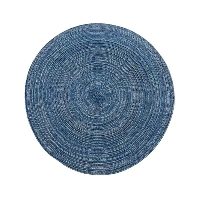 Round Placemat Table Woven Vinyl Individual Placemats for Table Non-Slip Kitchen Tableware Drink Cup Coaster Hoilday Decoration