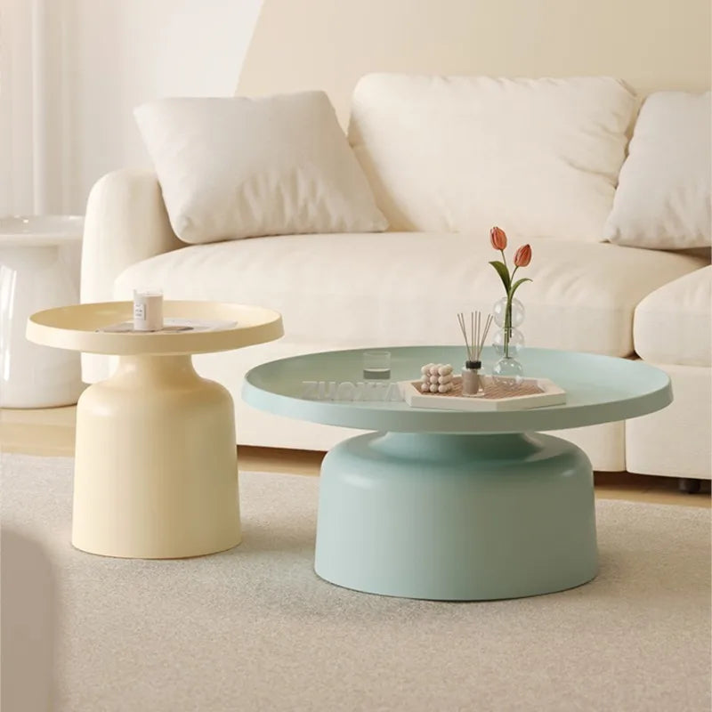 MOMO Scandinavian Small House Martini Cream Style Round Coffee Table Modern Simple Ins Living Room Household Sofa Side Table