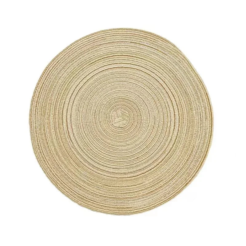 Round Placemat Table Woven Vinyl Individual Placemats for Table Non-Slip Kitchen Tableware Drink Cup Coaster Hoilday Decoration