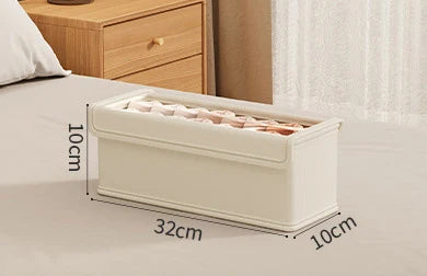 Foladable Clothes Storage Box with Cover Closet Storage Box for Underwear Socks Moisture and Dustproofwardrobe Organizer