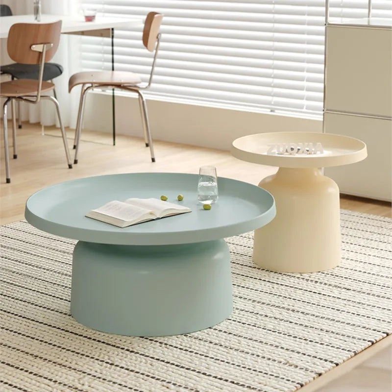 MOMO Scandinavian Small House Martini Cream Style Round Coffee Table Modern Simple Ins Living Room Household Sofa Side Table