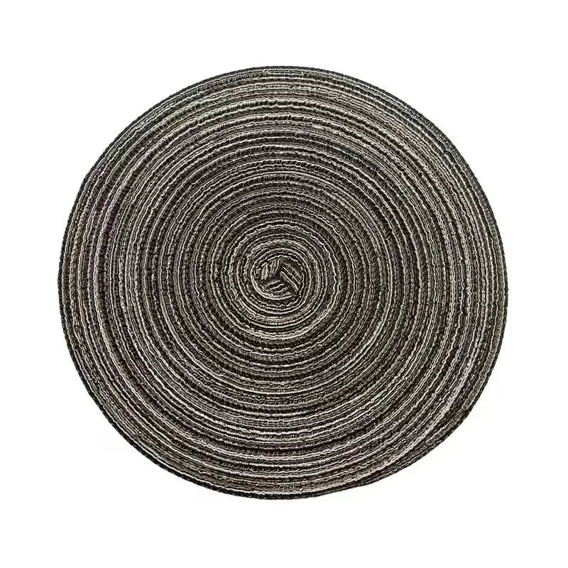 Round Placemat Table Woven Vinyl Individual Placemats for Table Non-Slip Kitchen Tableware Drink Cup Coaster Hoilday Decoration