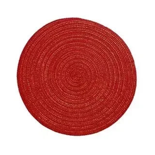 Round Placemat Table Woven Vinyl Individual Placemats for Table Non-Slip Kitchen Tableware Drink Cup Coaster Hoilday Decoration