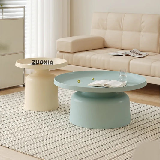 MOMO Scandinavian Small House Martini Cream Style Round Coffee Table Modern Simple Ins Living Room Household Sofa Side Table